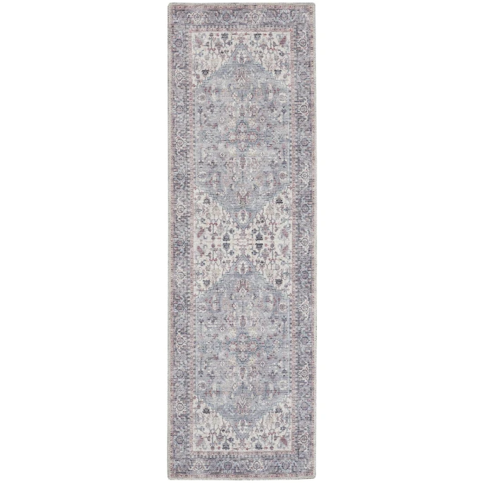 Nicole Curtis Machine Washable Series 1 Area Rug SR104 Black 7' Runner