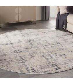 Nourison Home Rustic Textures RUS06 Ivory Blue 7 ft. 10 in. Round Area Rug