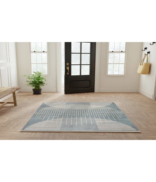 Nourison Astra Machine Washable Blue ASW03 4 ft. X 6 ft. Rectangle Rug