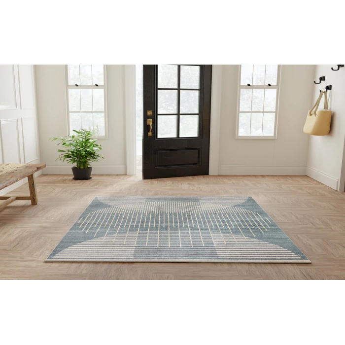 Nourison Astra Machine Washable Blue ASW03 4 ft. X 6 ft. Rectangle Rug