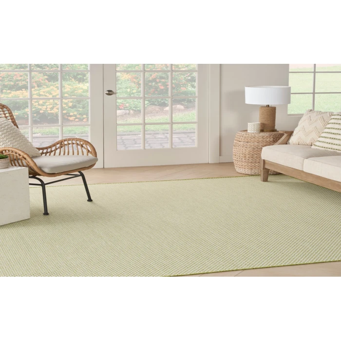 Nourison Courtyard Ivory Green COU01 6 ft. Square Rug