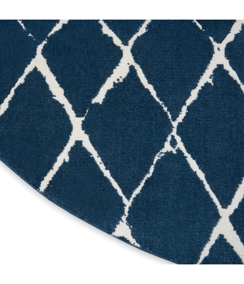 Nourison Twilight Round Area Rug TWI15 Navy 8' Round
