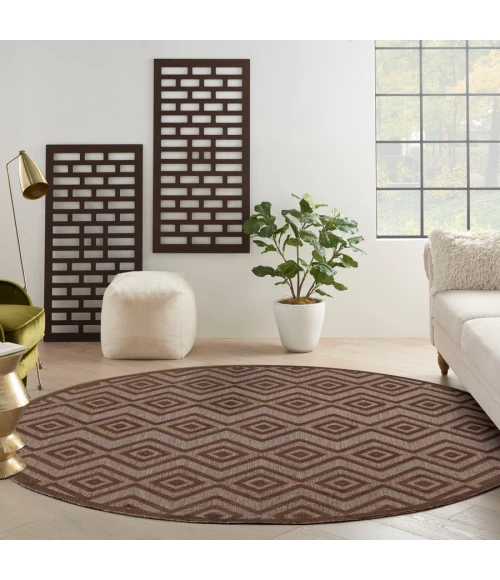 Nourison Home Versatile Brown NRV01 8 ft. Round Rug