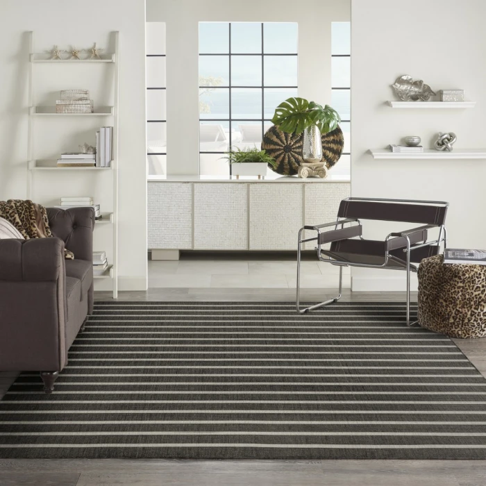 Nourison Positano Black Ivory POS03 10ft. x 14ft. Rect. Rug