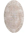 Nourison Astra Machine Washable Beige ASW12 5 ft. 3 in. Round Rug