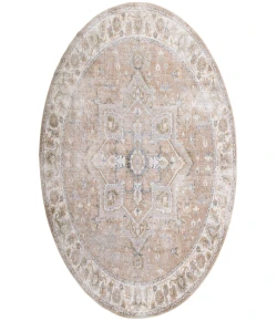 Nourison Home Astra Machine Washable ASW12 Beige 5 ft. 3 in. Round Area Rug