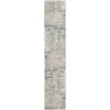 Nourison Home Quarry QUA01 Ivory Grey Blue 2 ft. 2 in. X 16 ft. Area Rug