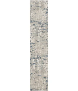 Nourison Home Quarry QUA01 Ivory Grey Blue 2 ft. 2 in. X 16 ft. Area Rug