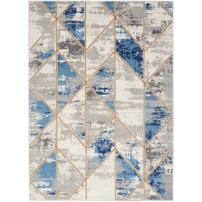 Nourison Elation Area Rug ETN12 Grey/Multi 7'10" x 9'10"