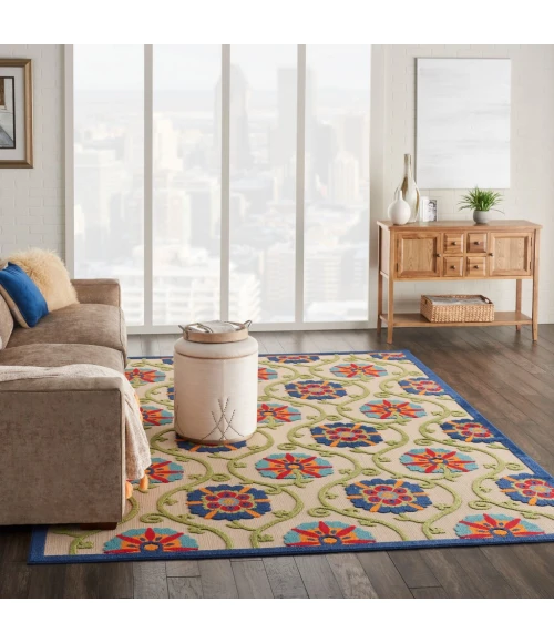 Nourison Aloha Area Rug ALH19-Blue/Multicolor