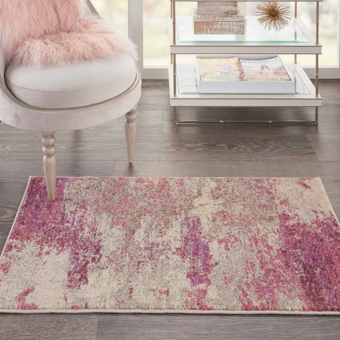 Nourison Celestial Area Rug CES02-Ivory/Pink