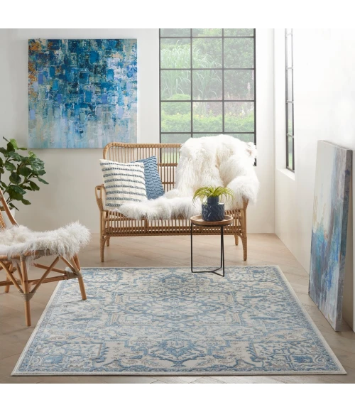 Nourison Elation Area Rug ETN10-Ivory Blue