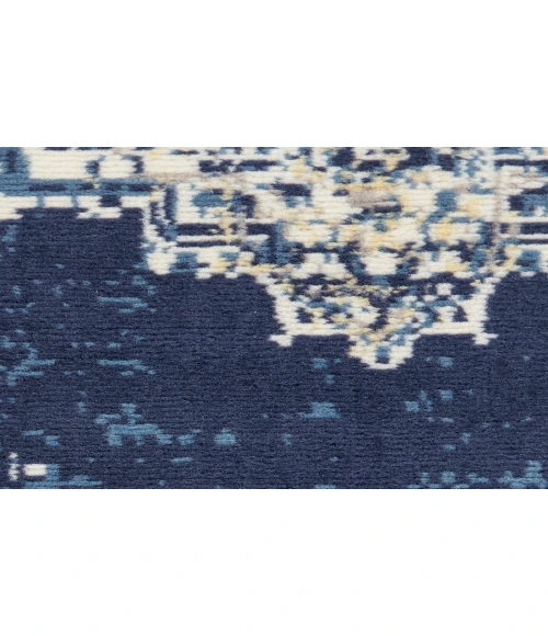 Nourison Grafix Navy Blue GRF14 2 ft. X 6 ft. Rectangle Rug