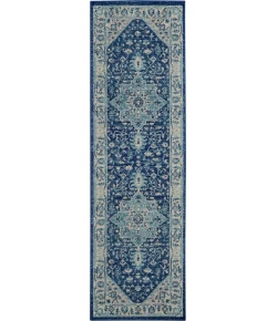 Nourison Home Tranquil TRA06 Ivory/Navy 2 ft. 3 in. X 7 ft. 3 in. Area Rug