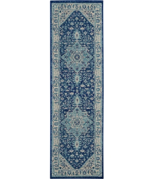 Nourison Tranquil Runner Area Rug TRA06-Ivory/Navy