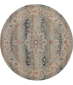 Nourison Home Vintage Kashan VKA01 Grey 6 ft. Round Area Rug