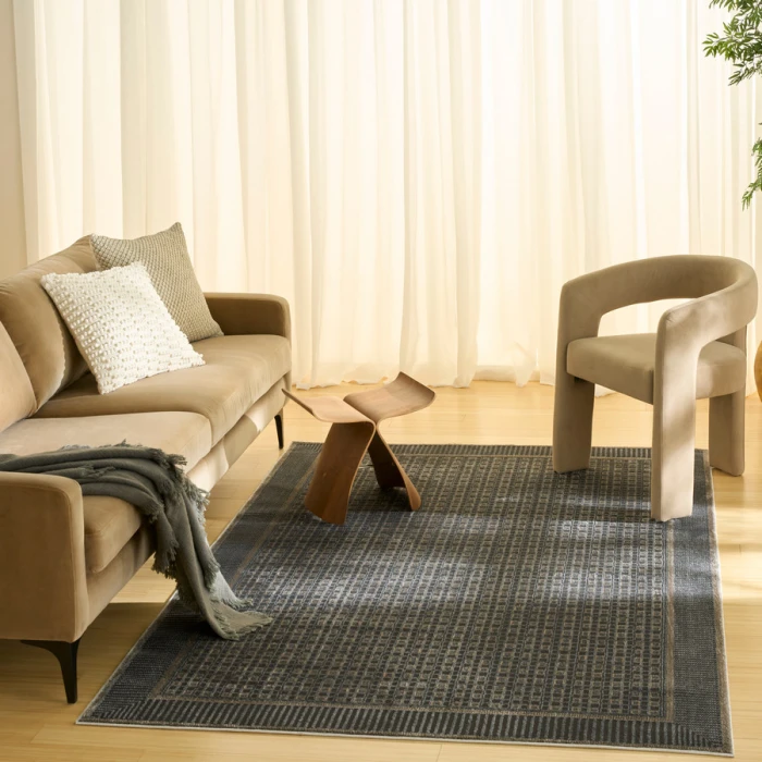 Nourison Home Nordic Black Taupe NRC03 4 ft. X 6 ft. Rectangle Rug