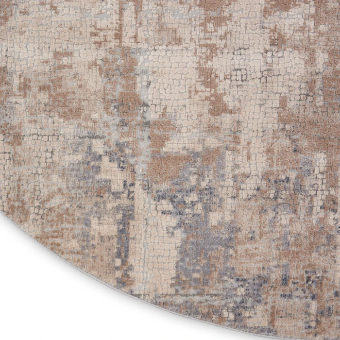 Nourison Rustic Textures Area Rug RUS06 Beige/Grey 7'10" Round