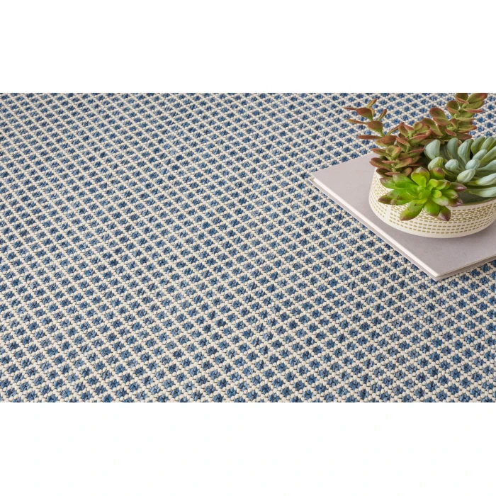 Nourison Courtyard Ivory Blue COU01 5 ft. Round Rug