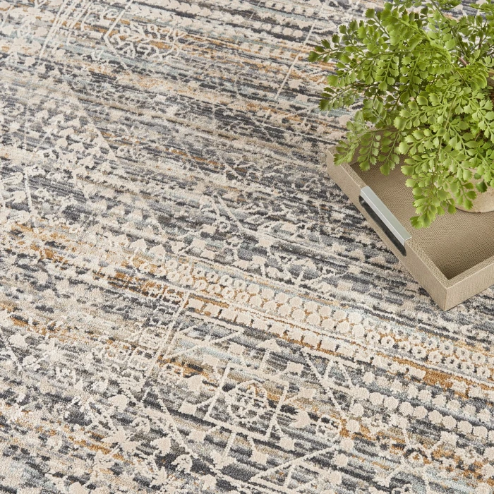 Nourison Lynx Ivory Slate LNX05 8 ft. X Round Rug