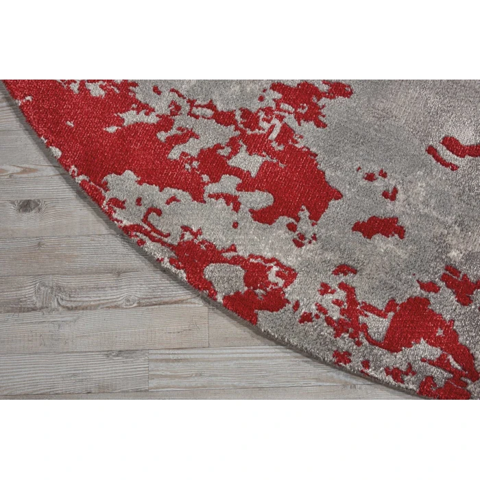 Nourison Twilight Round Area Rug TWI21 Grey/Red 8' Round