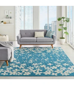 Nourison Home Tranquil TRA04 Turquoise 8 ft. 10 in. X 11 ft. 10 in. Area Rug