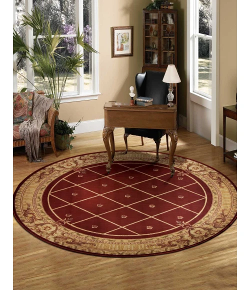 Nourison Home Ashton House Red AS03 5ft.6in. x Round Round Rug