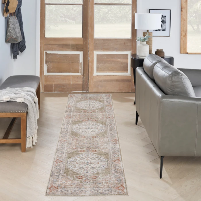 Nourison Astra Machine Washable Area Rug ASW11 Sage Multi