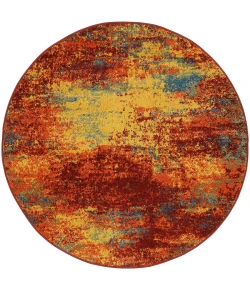 Nourison Home Nourison Essentials NRE06 Flame 4 ft. Round Area Rug