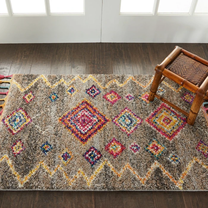 Nourison Nomad Grey NMD05 2ft.2in. x 4ft. Rect. Rug