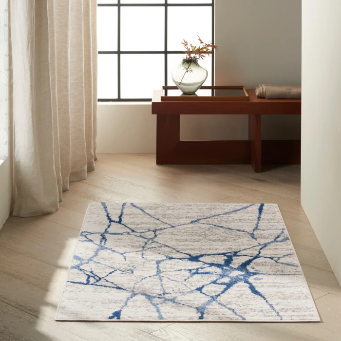 Calvin Klein River Flow Area Rug RFV05 Ivory Blue