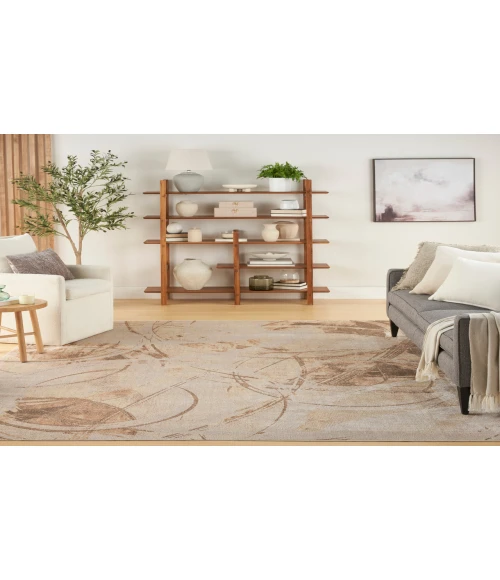 Nourison Astra Machine Washable Beige ASW14 7 ft. 10 in. X 10 ft. Rectangle Rug