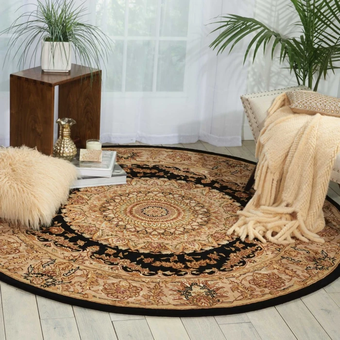 Nourison 2000 Round Area Rug 2233-Black