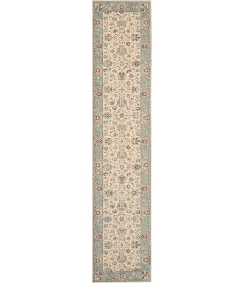 Nourison Living Treasures Runner Area Rug LI16-Ivory/Aqua