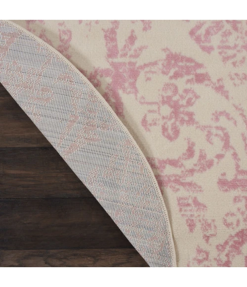 Nourison Jubilant Round Area Rug JUB09-Ivory/Pink