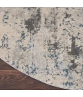 Nourison Rustic Textures Area Rug RUS07 Ivory Grey Blue 7'10" Round
