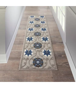 Nourison Home Aloha ALH19 Grey Blue 2 ft. 3 in. X 10 ft. Area Rug