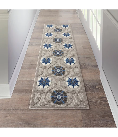 Nourison Aloha Runner Area Rug ALH19-Grey/Blue