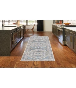 Nourison Home Vintage Home VNH01 Beige Blue 2 ft. 2 in. X 7 ft. 6 in. Area Rug