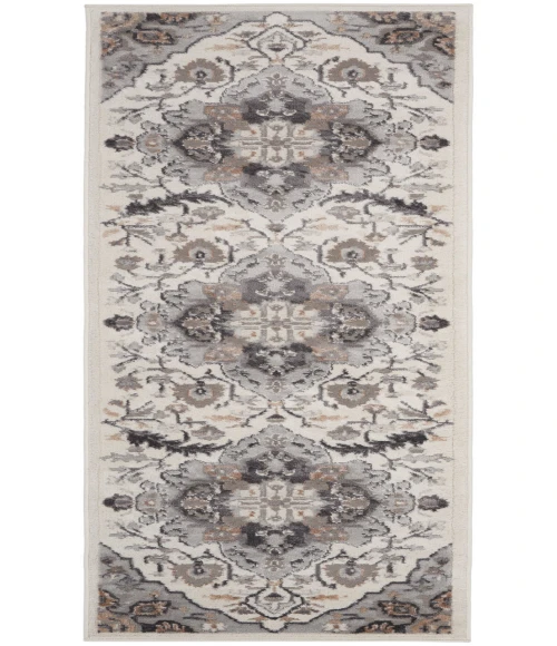 Nourison Elation Ivory Grey ETN09 2 ft. X 6 ft. Rectangle Rug