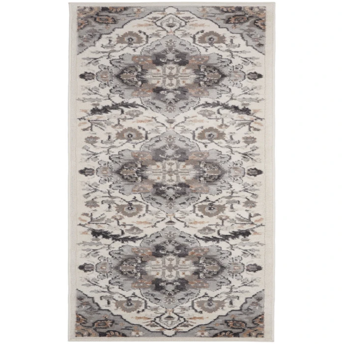 Nourison Elation Ivory Grey ETN09 2 ft. X 6 ft. Rectangle Rug