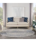 Nourison Rustic Textures Area Rug RUS10 Ivory Blue 7'10" Round