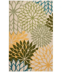 Nourison Home Aloha ALH05 Green Multicolor 3 ft. 6 in. X 5 ft. 6 in. Area Rug
