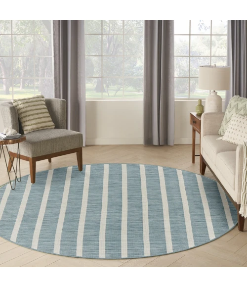 Nourison Positano Aqua Ivory POS03 10ft. Round Rug