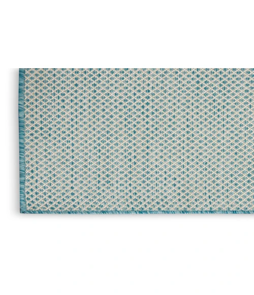 Nourison Courtyard Ivory Aqua COU01 4 ft. Square Rug