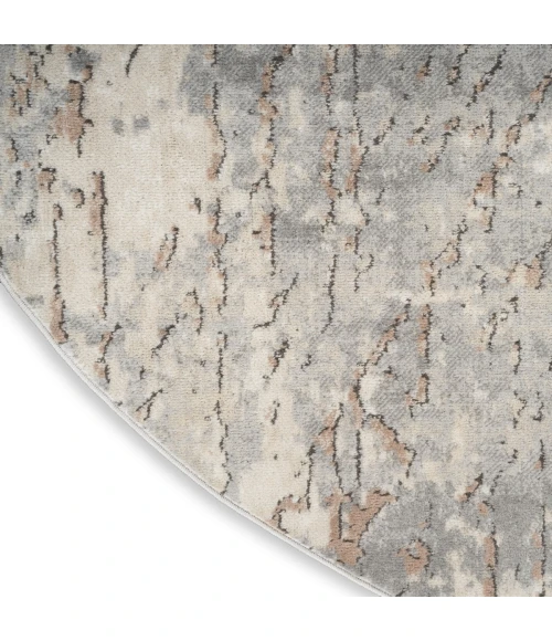 Nourison Quarry Beige Grey QUA03 8 ft. X Round Rug