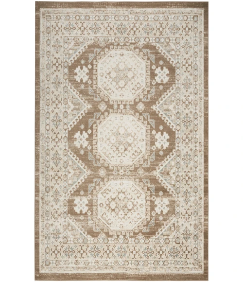 Nourison Serenity Home Ivory Mocha SRH01 7 ft. 10 in. X 9 ft. 10 in. Rectangle Rug