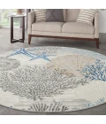 Nourison Seaside Ivory Grey Blue SDS04 8 ft. X Round Rug