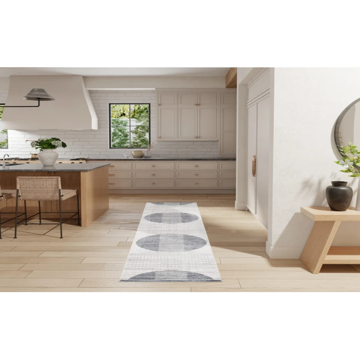Nourison Astra Machine Washable Ivory Blue ASW03 2 ft. X 6 ft. Rectangle Rug