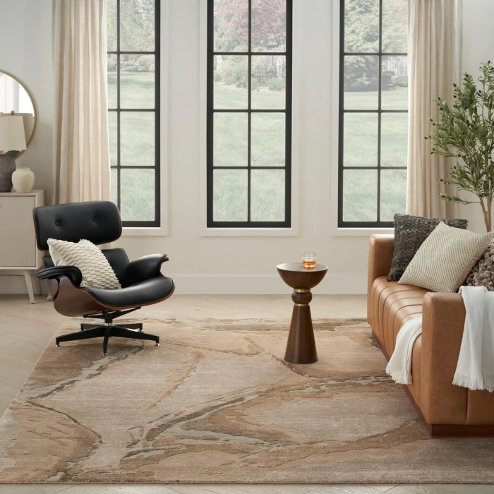 Nourison Silk Shadows Beige Silver SHA24 10 ft. X 14 ft. Rect. Rug